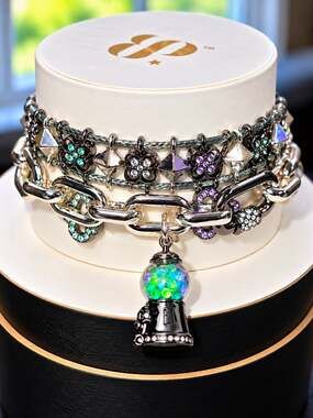 Bomb Party Spooky Bubblegum Machine Bracelet Stack ST63585 – Removable Charm